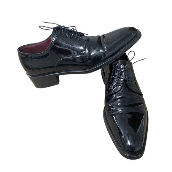 Hugo Boss Designer Oxford Dress Shoes Italy Made Tuxedo Suit Black Size 9 Men main image 4